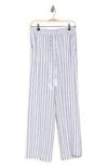 Ellen Tracy Wide-leg Pants In White/ Black Stripe