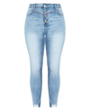 CITY CHIC TRENDY PLUS SIZE HARLEY EXPOSED BUTTON SKINNY JEANS