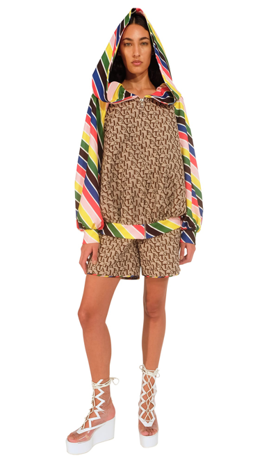 Sara Battaglia Hooded Sweatshirt In Rainbow