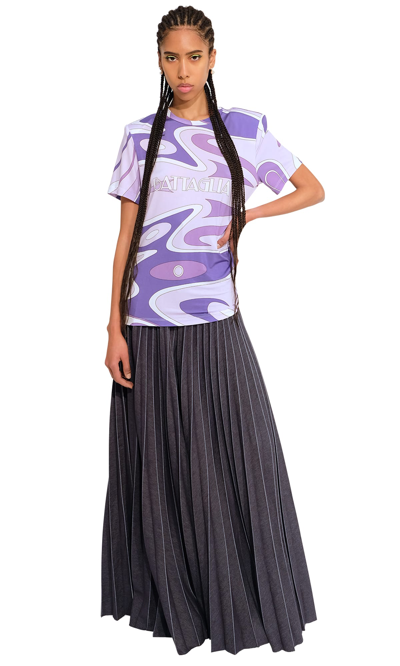 Sara Battaglia Logo T-shirt In Lavanda Print