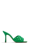 Bottega Veneta Quilted Open-toe Mules In Green