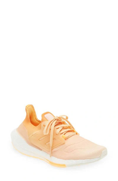 Adidas Originals Ultraboost 22 Rubber-trimmed Primeknit Sneakers In Ecru/amber/orange