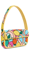 Staud Tommy Leather-trimmed Beaded Satin Shoulder Bag In Cirtus