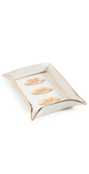 Jonathan Adler Lips Porcelain Valet Tray In White/gold