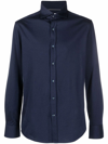 Brunello Cucinelli Blue Jersey Shirt In Blue