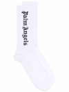 Palm Angels Intarsia-logo Socks In White