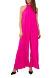 VINCE CAMUTO HALTER NECK WIDE LEG CHIFFON JUMPSUIT