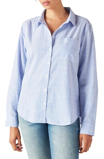 Lucky Brand Cotton The Boyfriend Button-down Shirt In Blue Multi
