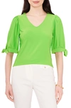 CHAUS V-NECK TIE SLEEVE BLOUSE