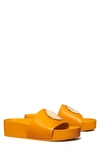 Tory Burch Women's Patos Gold Tone Medallion Leather Slide Sandals In Orange Citrine