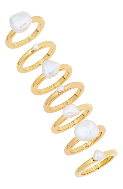 Cult Gaia Irma Set Of 7 Cultured Pearl Rings