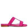 MANOLO BLAHNIK ARTAS DARK PINK SUEDE FLATS