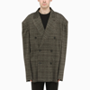 BALENCIAGA ANTHRACITE CHECKED ENGINEERED BLAZER