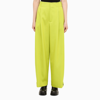 Bottega Veneta Wide-leg Wool Gabardine Trousers In Green