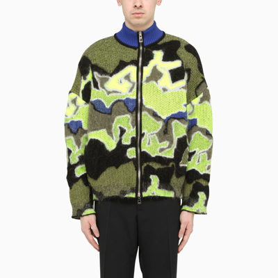 Loewe Multicolour Camouflage Mohair Blend Cardigan In Multicolor