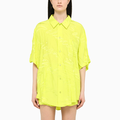Balenciaga Fluo Yellow Crumpled Shirt