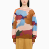 DRIES VAN NOTEN MULTICOLOUR CAMOUFLAGE MOHAIR BLEND SWEATER