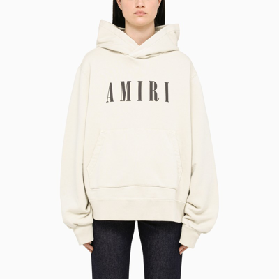 Amiri Logo-print Longline Hoodie In Skin Tones