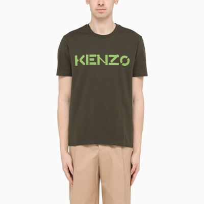 Kenzo Logo Print T-shirt In Green