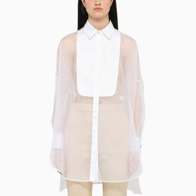 Max Mara White Semi-transparent Scireo Blouse