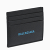 BALENCIAGA LIGHT BLUE LOGO-PRINT CARD HOLDER IN BLACK