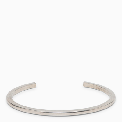 Saint Laurent Silver-tone Brass Rigid Bracelet In Metal