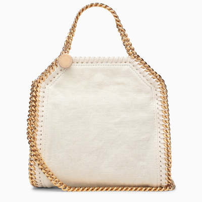 Stella Mccartney Ivory Linen Tiny Falabella Bag In White