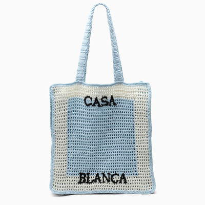 Casablanca Logo-detail Knitted Cotton Tote Bag In Multicolor