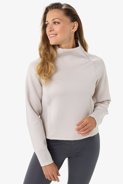 Lole Spacer Funnel Neck Sweatshirt With Pockets In Abalone
