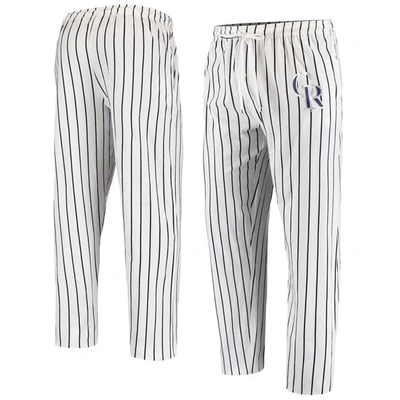 Concepts Sport Men's  White Colorado Rockies Vigor Pinstripe Pants