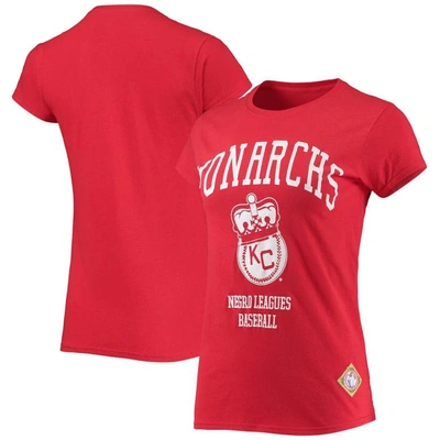 Stitches Women's  Red Kansas City Monarchs Negro League Logo T-shirt