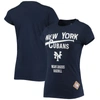 STITCHES STITCHES NAVY NEW YORK CUBANS NEGRO LEAGUE LOGO T-SHIRT