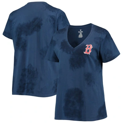 Profile Navy Boston Red Sox Plus Size Cloud V-neck T-shirt