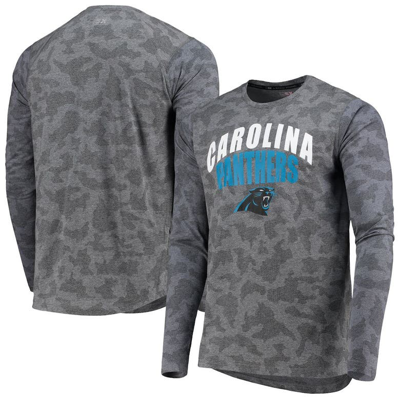 Msx By Michael Strahan Men's Black Carolina Panthers Camo Long Sleeve T-shirt