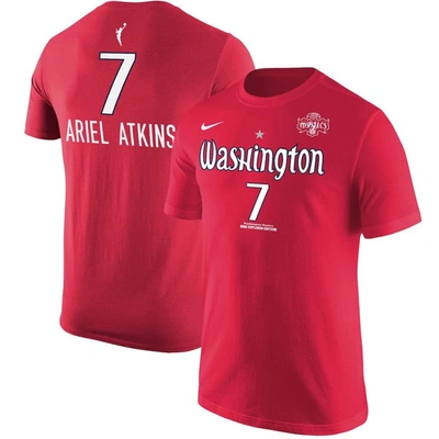 Nike Men's  Ariel Atkins Red Washington Mystics Explorer Edition Name Number T-shirt