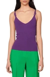 Sandro Logan V-neck Knitted Top In Violets