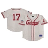 RINGS & CRWNS RINGS & CRWNS #17 CREAM PITTSBURGH CRAWFORDS MESH BUTTON-DOWN REPLICA JERSEY