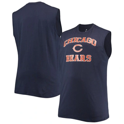 Profile Men's Navy Chicago Bears Big And Tall Muscle Tank Top