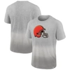 Fanatics Branded Heathered Gray/gray Cleveland Browns Team Ombre T-shirt In Heather Gray