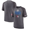 Fanatics Branded Heathered Gray Philadelphia 76ers 2022 Noches Ene-be-a Core Shooting Raglan T-shirt In Heather Gray