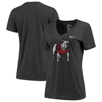 Nike Heathered Black Georgia Bulldogs Vault Tri-blend V-neck T-shirt