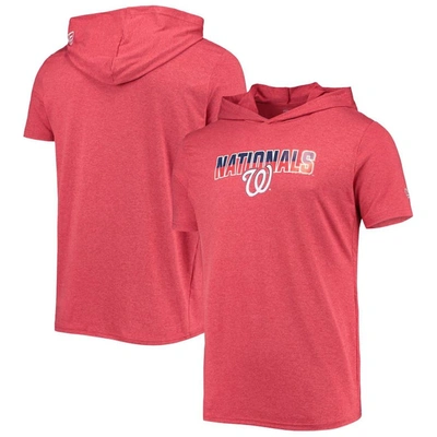 New Era Men's  Heathered Red Washington Nationals Hoodie T-shirt
