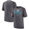 FANATICS FANATICS BRANDED HEATHERED GRAY CHARLOTTE HORNETS 2022 NOCHES ENE-BE-A CORE SHOOTING RAGLAN T-SHIRT