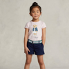 Polo Ralph Lauren Kids' Belted Stretch Chino Short In French Navy/light Blue