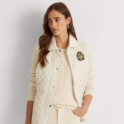 Ralph Lauren Crest-patch Quilted Vest In White