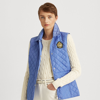 Ralph Lauren Crest-patch Quilted Vest In French Blue