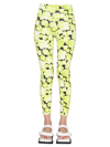 Msgm High-waist Floral Leggings In Yellow