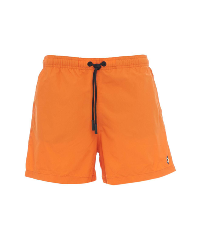 Marcelo Burlon County Of Milan Swimming Trunks With Embroidery In Orange