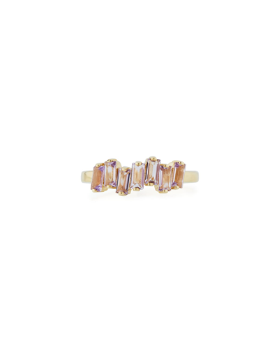 Kalan By Suzanne Kalan 14k Gold Amalfi Wave Band Ring In Light Purple