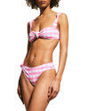 Jacquemus Le Haut Vichy Checked Bikini Top In Light Pink Checks